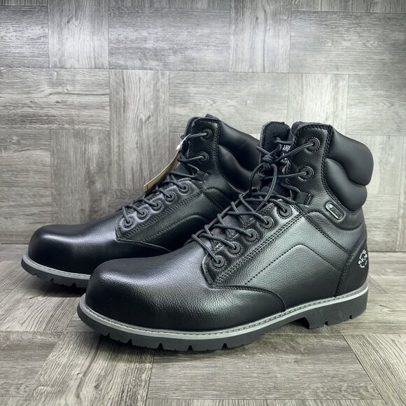 HI TECH Axel 7.5 Inch Men's size 15 Black Leather Boots Steel Toe - Picture 4 of 7